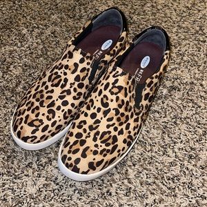 dr scholls be free leopard slide on shoes
